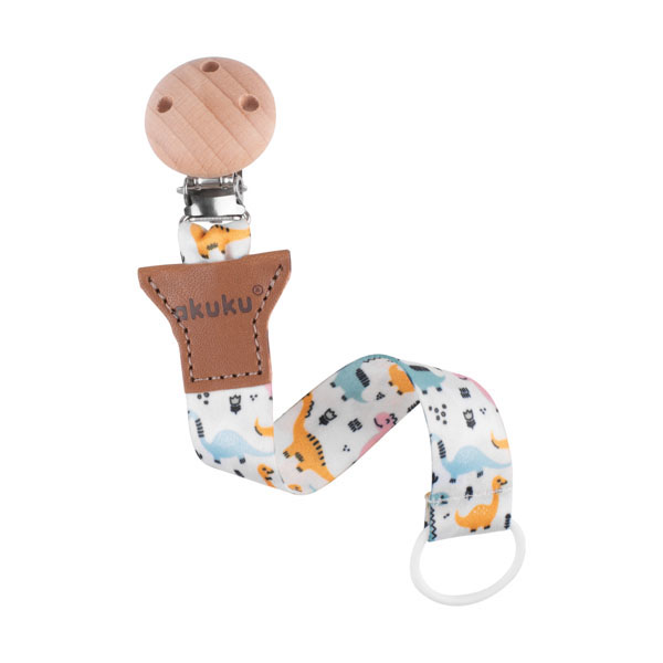 Soother band with clip, Dino A0580